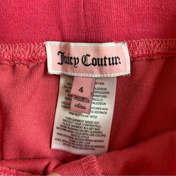 Juicy Couture Hot Pink Velvet Pants Size 4 - Picture 3 of 4